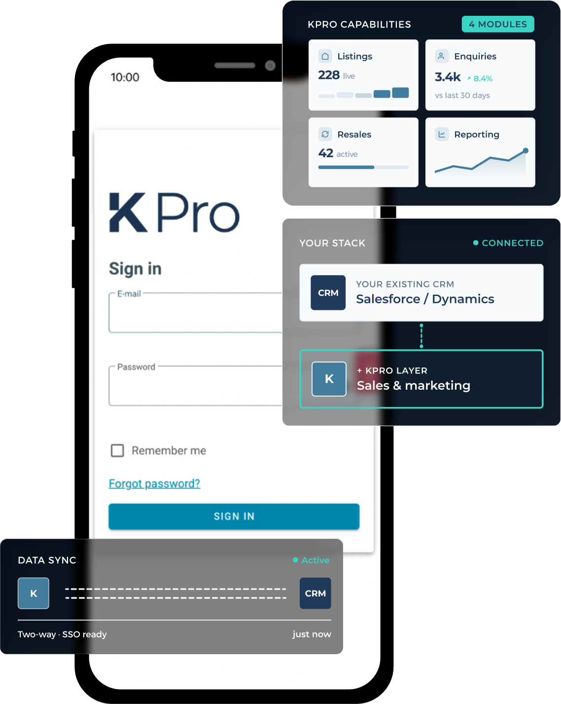 KPro sign-in on a phone