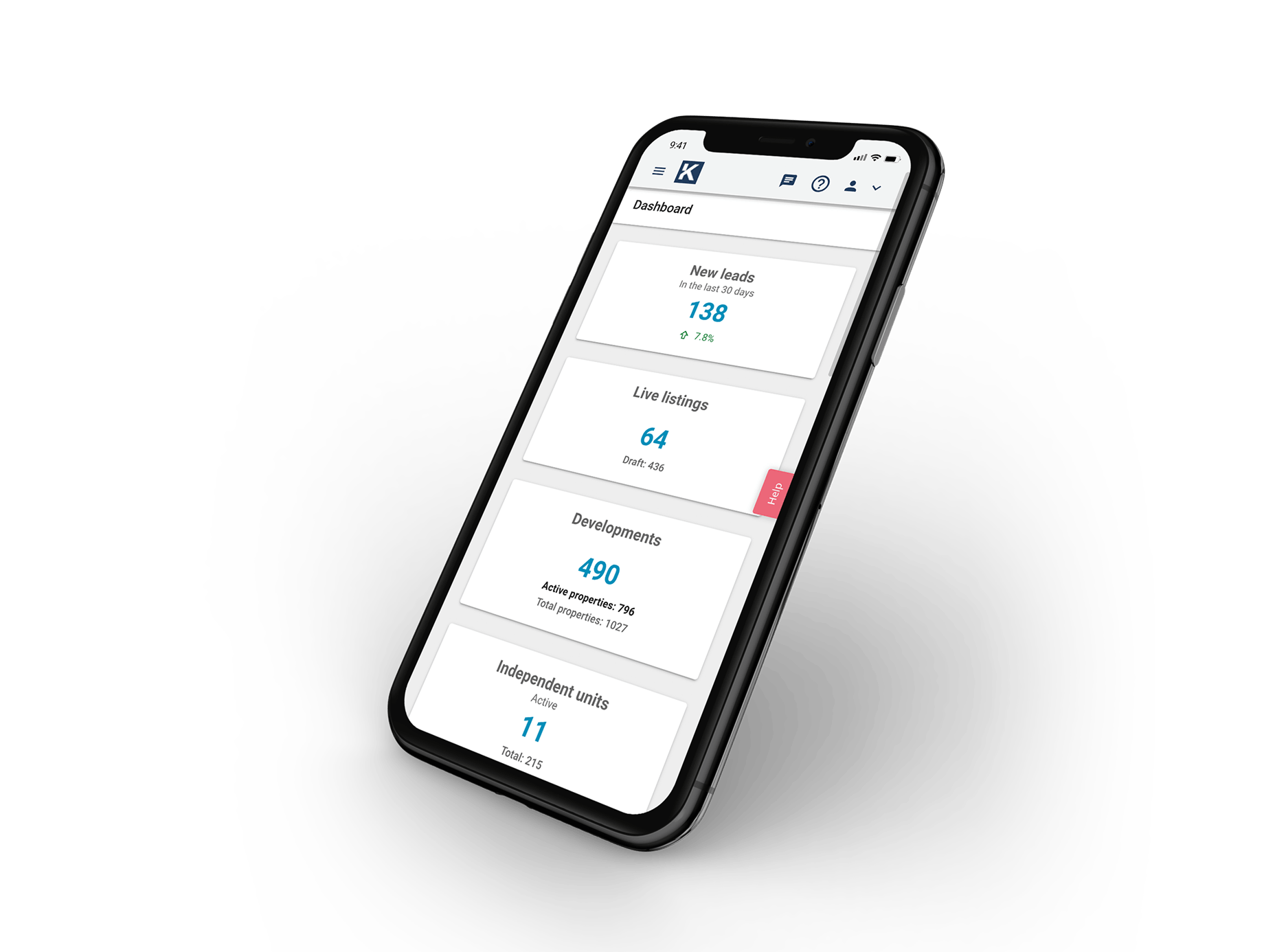 KPro dashboard on a phone