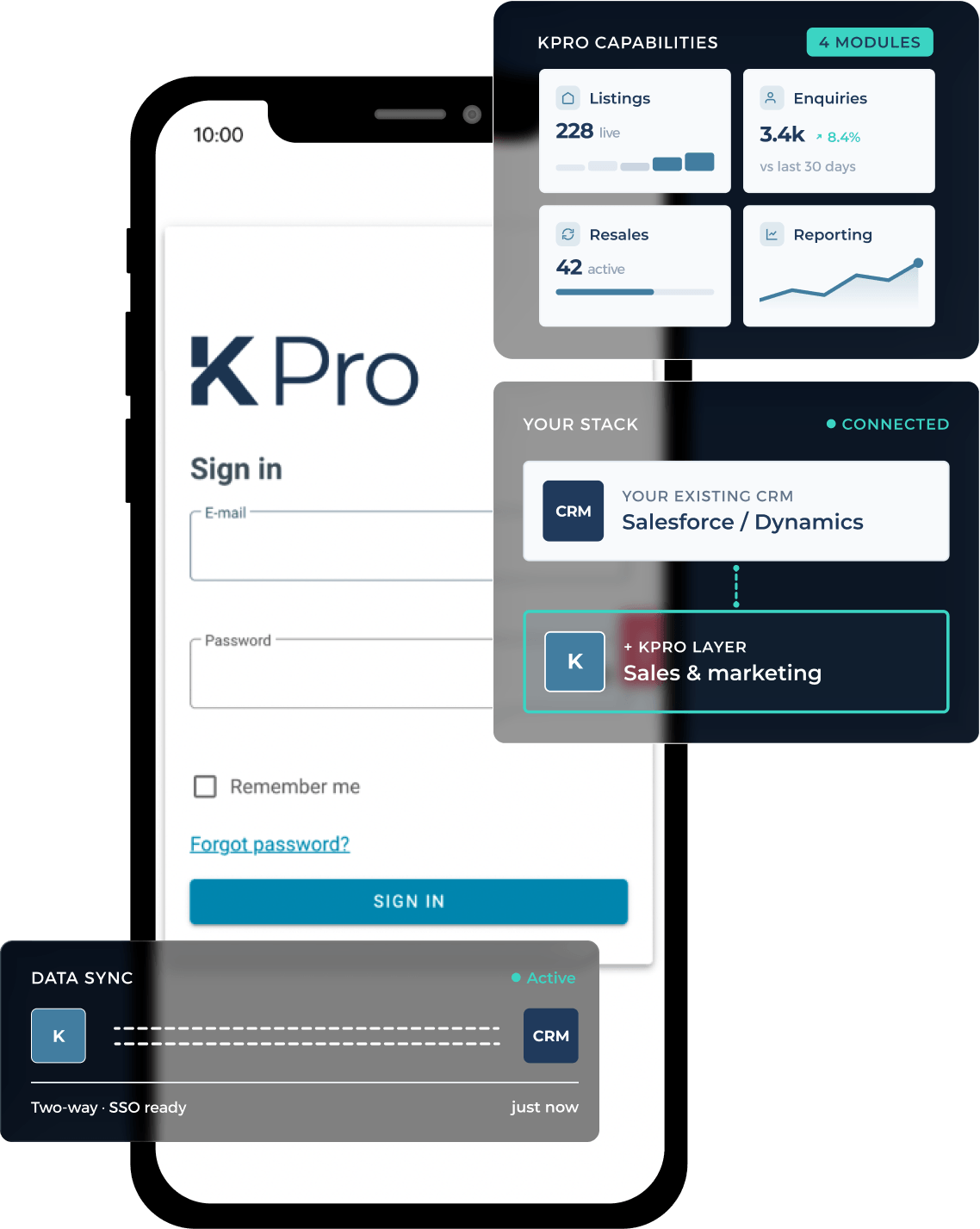 KPro sign-in on a phone