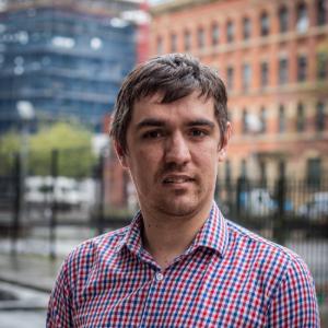 Portrait of a man with checked shirt